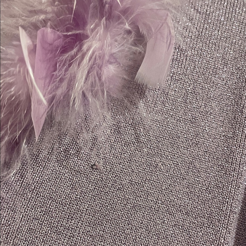 Joseph A Lavender Glitter Cardigan with Feather Detail - Picture 6 of 7